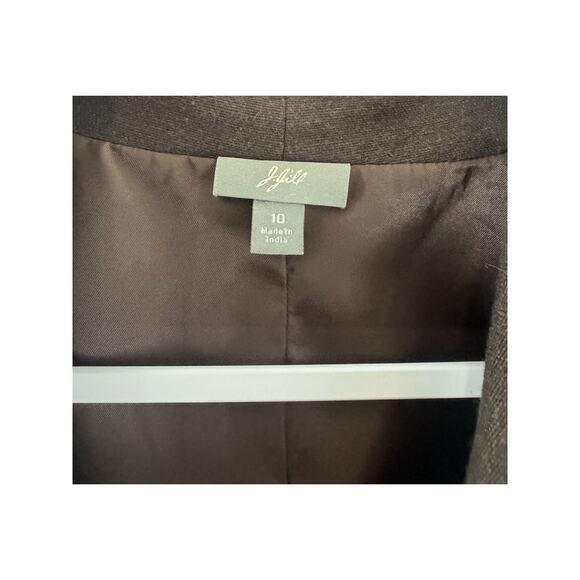 J. Jill Size 10 Dark Brown Blazer Jacket One button front V Neck Lined Womens - Picture 4 of 4